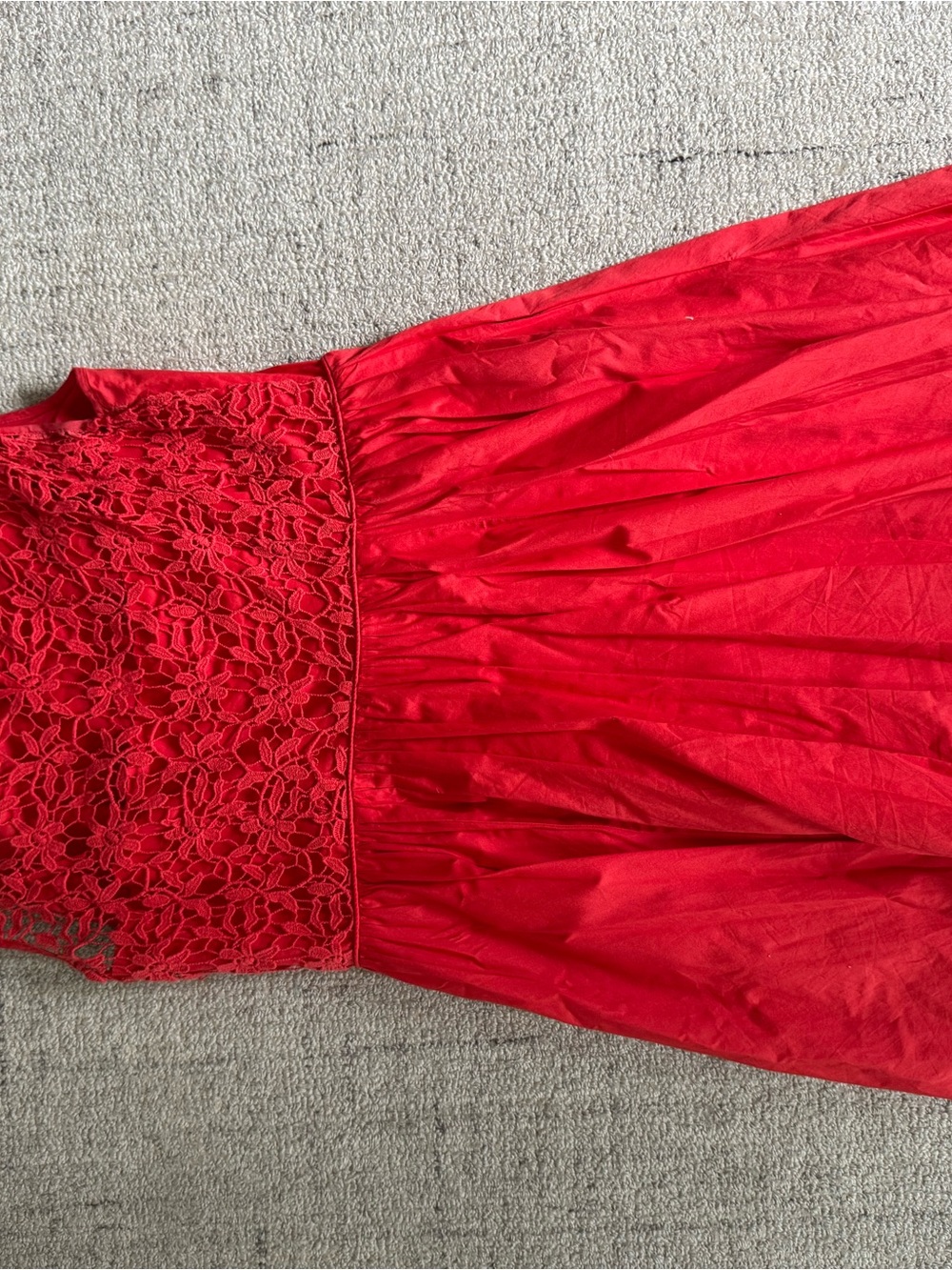 Moulinette Soeurs Red Lace Back Sun Dress